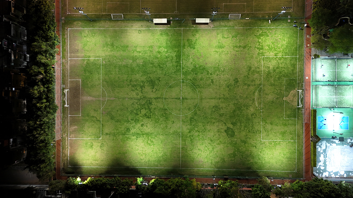 Vista de cancha de futbol en Club Atlas Chapalita