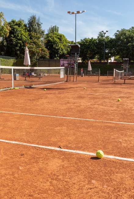 Cancha de tenis con red